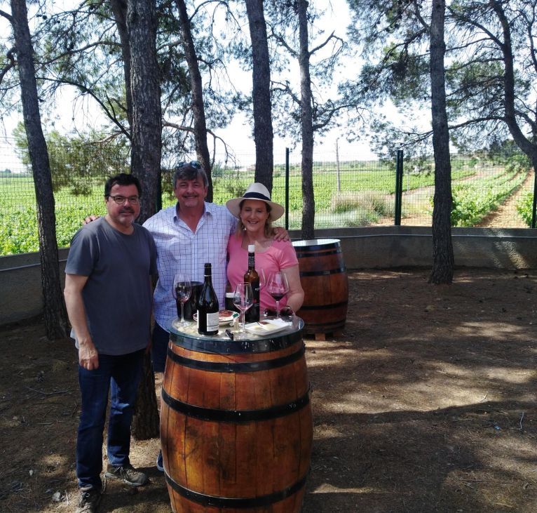 Requena wine tour group at a family-run bodega